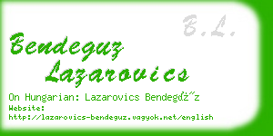 bendeguz lazarovics business card